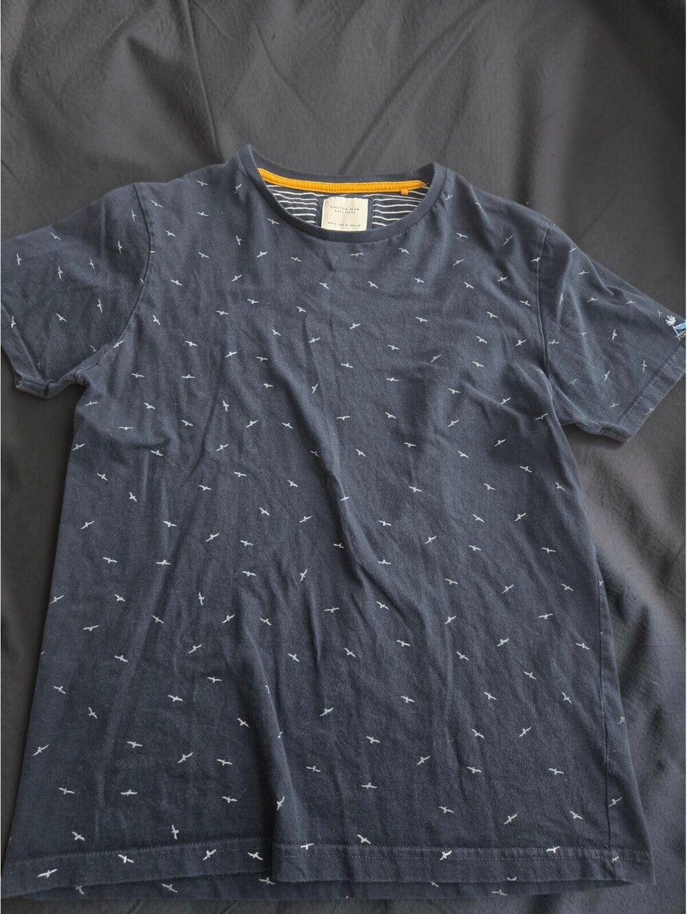 Cactus Man Ricky Singh Navy Blue Printed T-Shirt Medium